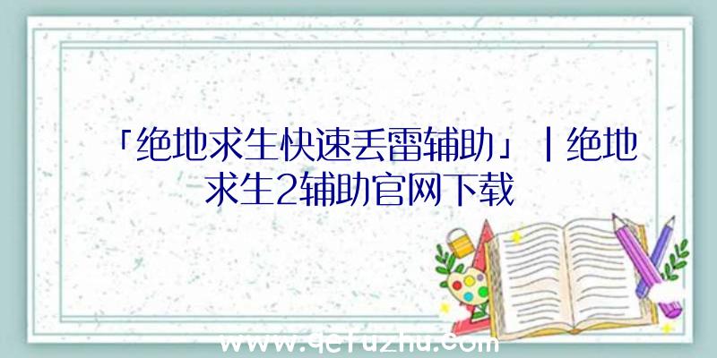 「绝地求生快速丢雷辅助」|绝地求生2辅助官网下载